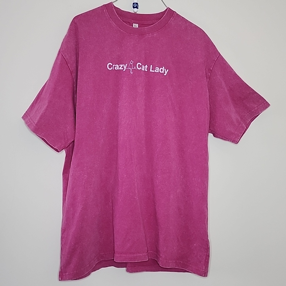 Crazy Cat Lady Short Sleeve Tee - Pink